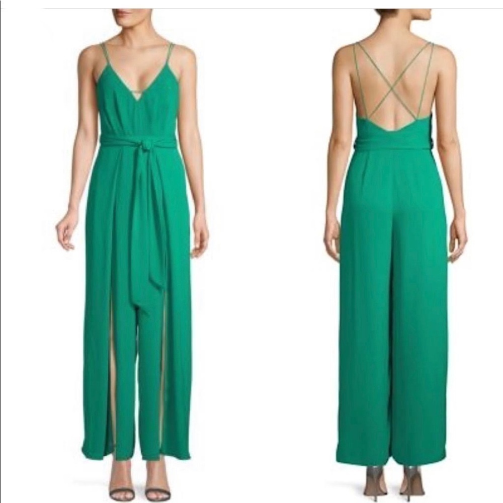 AVEC LES FILLES CRISS-CROSS BACK CREPE JUMPSUIT